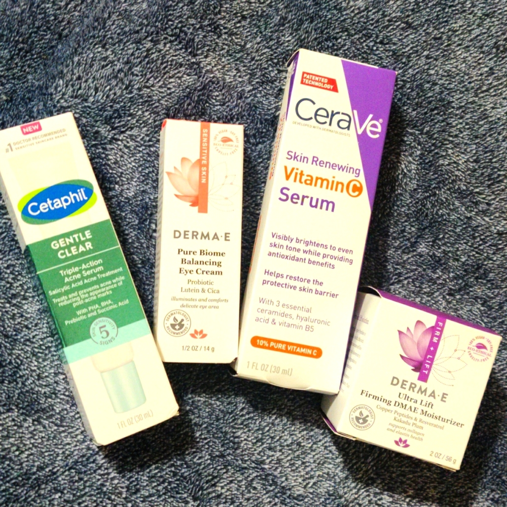 Skincare (Cetaphil,CeraVe,Derma E)